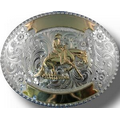 Silver & Gold Custom Trophy Buckle